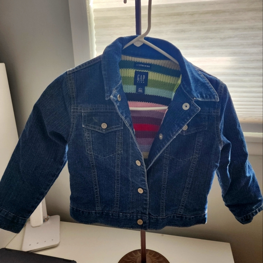 Gap Kids Sweater Lined Jean Jacket - Size 6-7